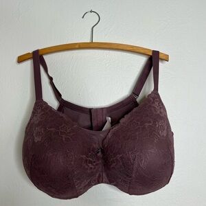 Cacique Taupe Lace Covered Lightly Lined Full Coverage Bra Size 44DDD